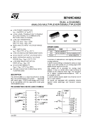 Datasheet M74HC4052 manufacturer STMicroelectronics